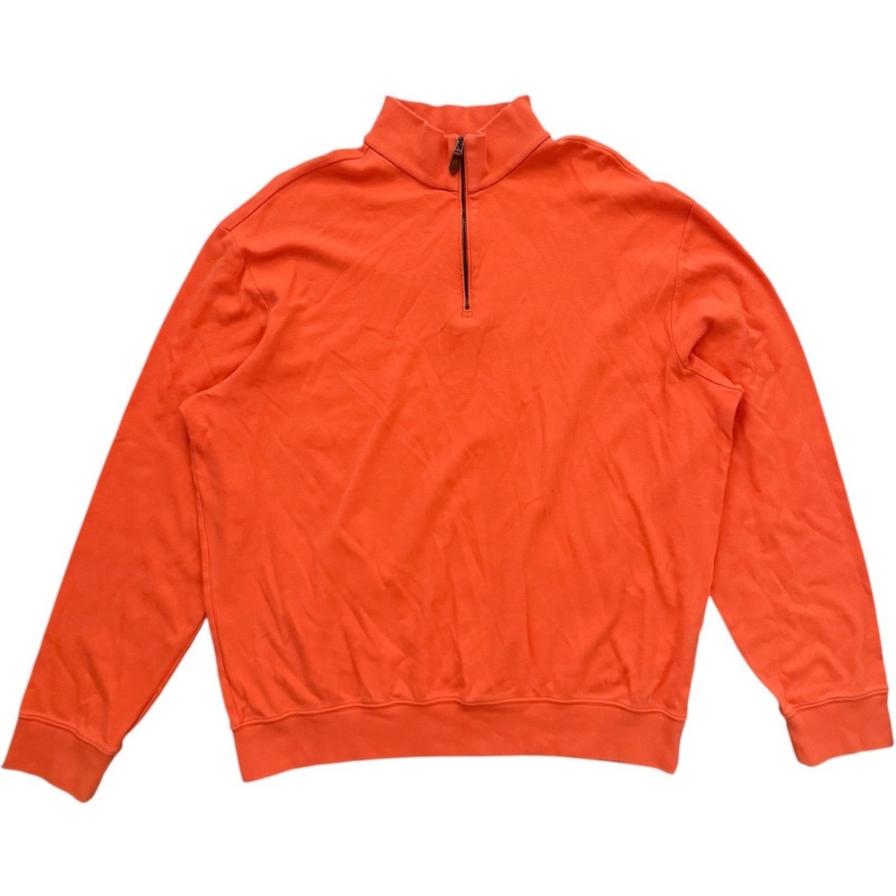 Polo Golf Ralph Lauren XL Orange 1/4 Zip Pullover‎ French Rib Sweater